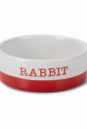 Direct Verzonden Beeztees Keramiek Konijnenbakje Jomi Rood 12 cm